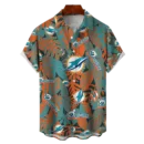 Miami Dolphins NFL Tropical Leaves Hawaiian Shirt