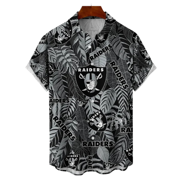 Las Vegas Raiders NFL Tropical Leaves Hawaiian Shirt