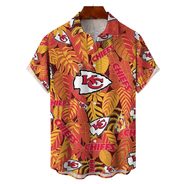 Kansas City Chiefs NFL Tropical Leaves Hawaiian Shirt