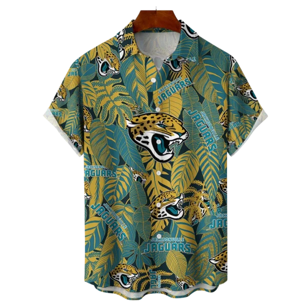 Jacksonville Jaguars NFL Tropical Leaves Hawaiian Shirt