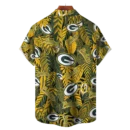 Green Bay Packers NFL Tropical Leaves Hawaiian Shirt