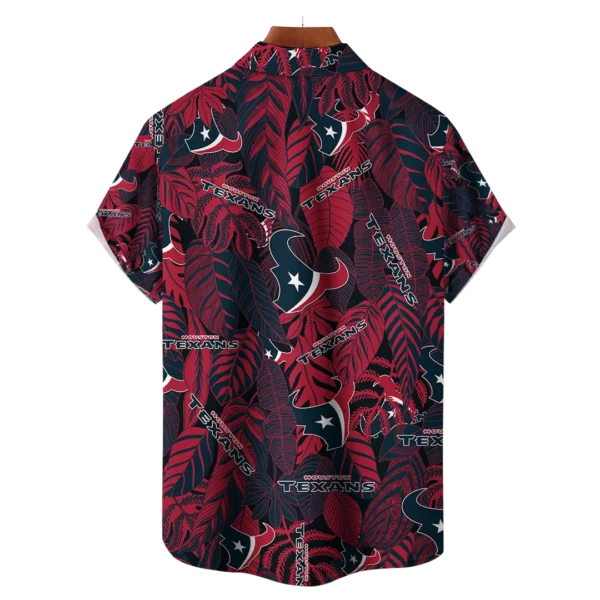 Houston Texans NFL Tropical Leaves Hawaiian Shirt - Image 2