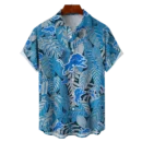 Detroit Lions NFL Tropical Leaves Hawaiian Shirt
