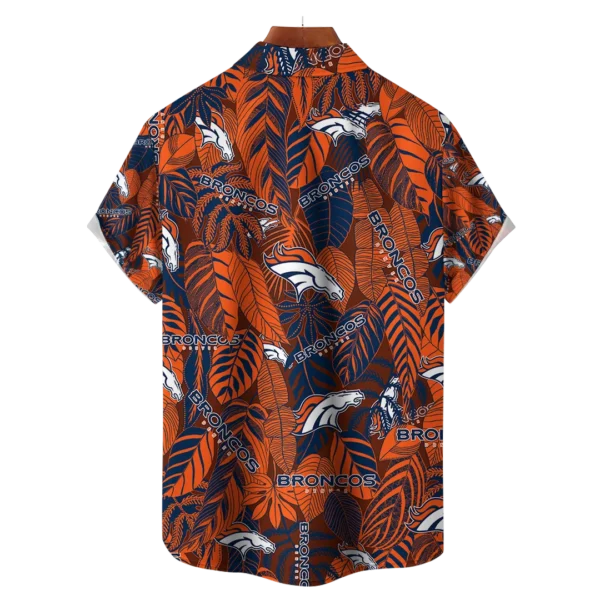 Denver Broncos NFL Tropical Leaves Hawaiian Shirt - Image 2