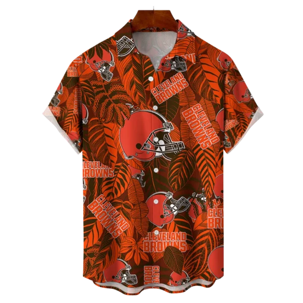 Cleveland Browns NFL Tropical Leaves Hawaiian Shirt