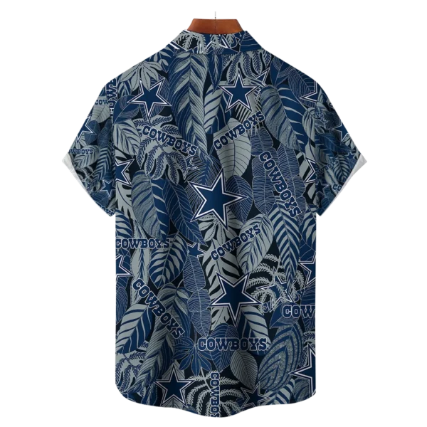 Dallas Cowboys NFL Tropical Leaves Hawaiian Shirt - Image 2