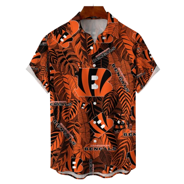 Cincinnati Bengals NFL Tropical Leaves Hawaiian Shirt