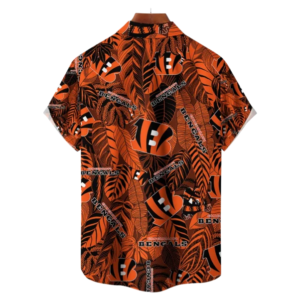 Cincinnati Bengals NFL Tropical Leaves Hawaiian Shirt - Image 2