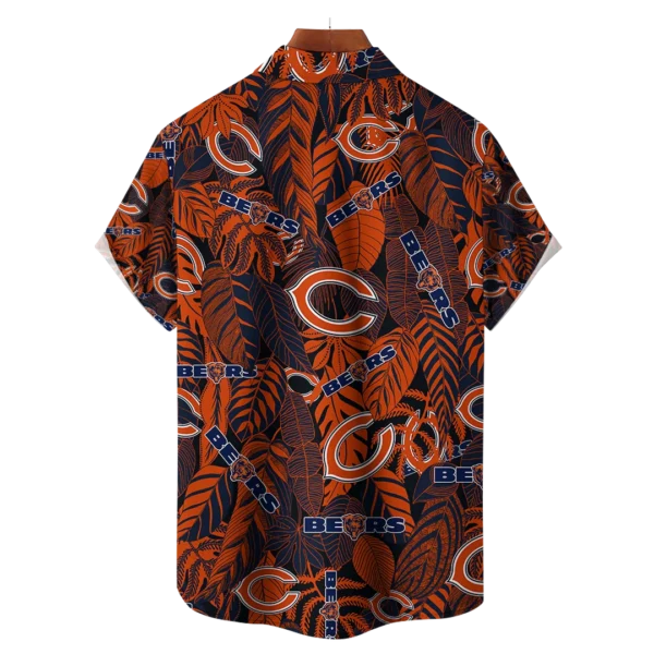 Chicago Bears NFL Tropical Leaves Hawaiian Shirt - Image 2