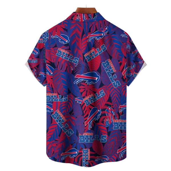 Buffalo Bills NFL Tropical Leaves Hawaiian Shirt - Image 2