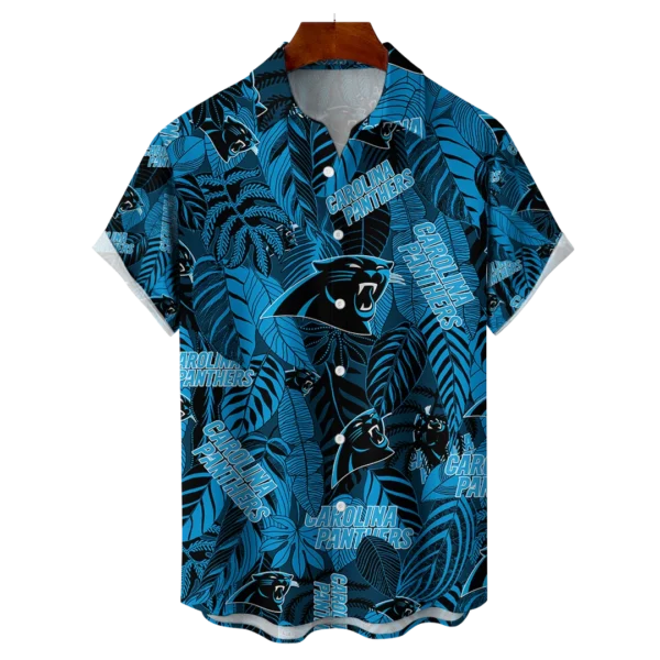 Carolina Panthers NFL Tropical Leaves Hawaiian Shirt