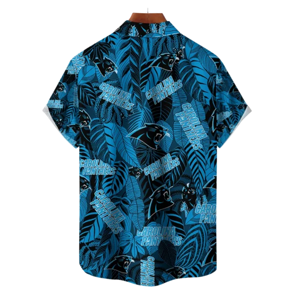 Carolina Panthers NFL Tropical Leaves Hawaiian Shirt - Image 2