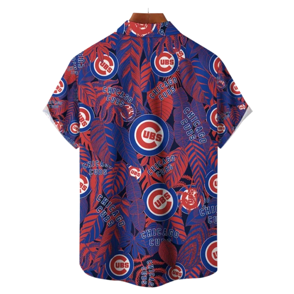 Chicago Cubs MLB Tropical Leaves Hawaiian Shirt - Image 2