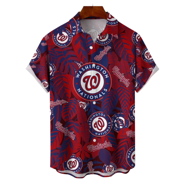 Washington Nationals MLB Tropical Leaves Hawaiian Shirt