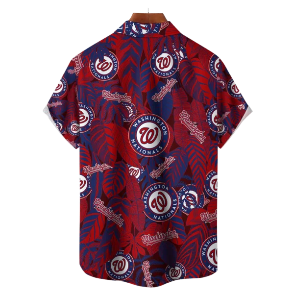 Washington Nationals MLB Tropical Leaves Hawaiian Shirt - Image 2