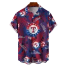 Texas Rangers MLB Tropical Leaves Hawaiian Shirt
