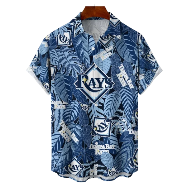 Tampa Bay Rays MLB Tropical Leaves Hawaiian Shirt