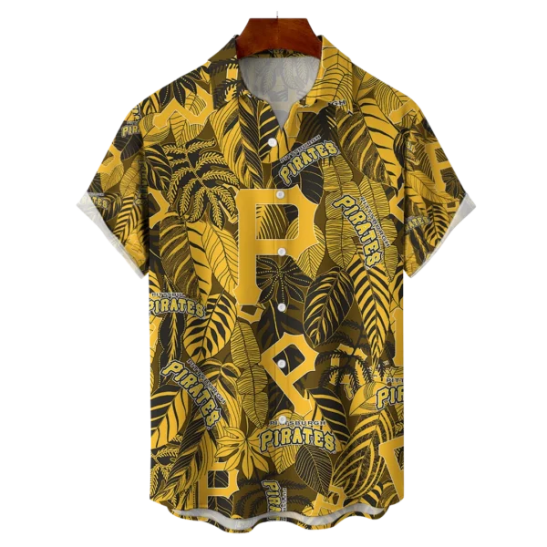 Pittsburgh Pirates MLB Tropical Leaves Hawaiian Shirt