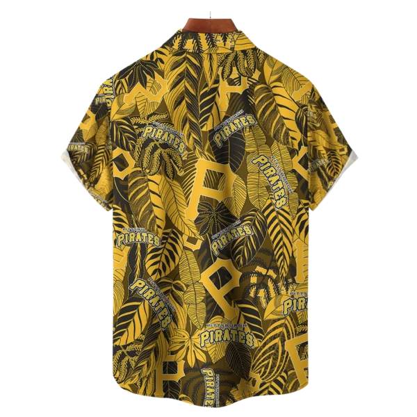 Pittsburgh Pirates MLB Tropical Leaves Hawaiian Shirt - Image 2