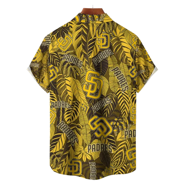 San Diego Padres MLB Tropical Leaves Hawaiian Shirt - Image 2