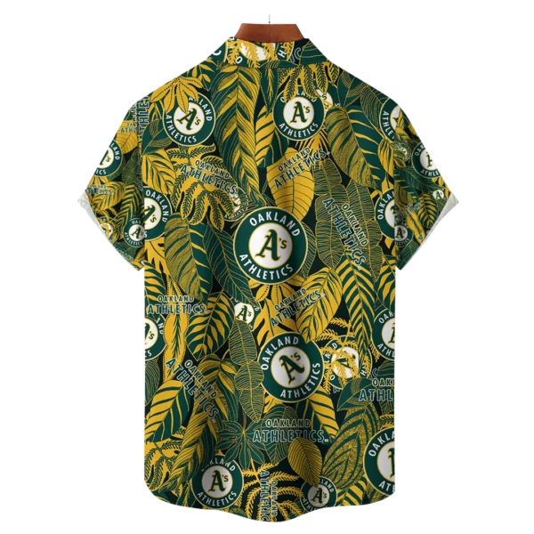 Oakland Athletics MLB Tropical Leaves Hawaiian Shirt - Image 2