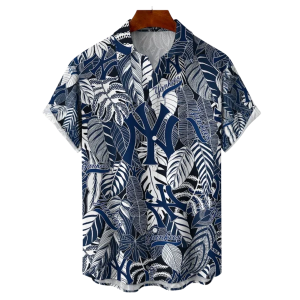 New York Yankees MLB Tropical Leaves Hawaiian Shirt