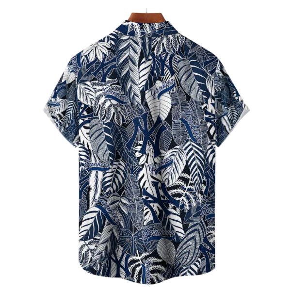 New York Yankees MLB Tropical Leaves Hawaiian Shirt - Image 2