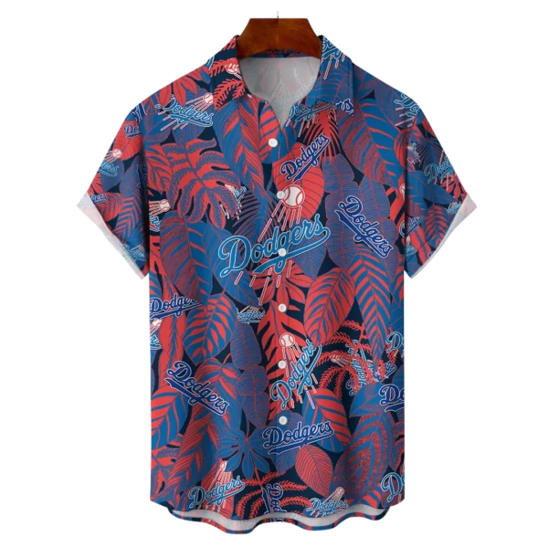 Los Angeles Dodgers MLB Tropical Leaves Hawaiian Shirt