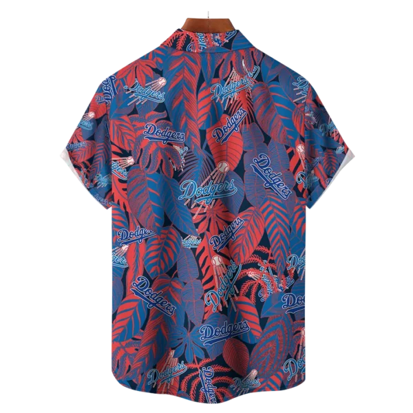 Los Angeles Dodgers MLB Tropical Leaves Hawaiian Shirt - Image 2