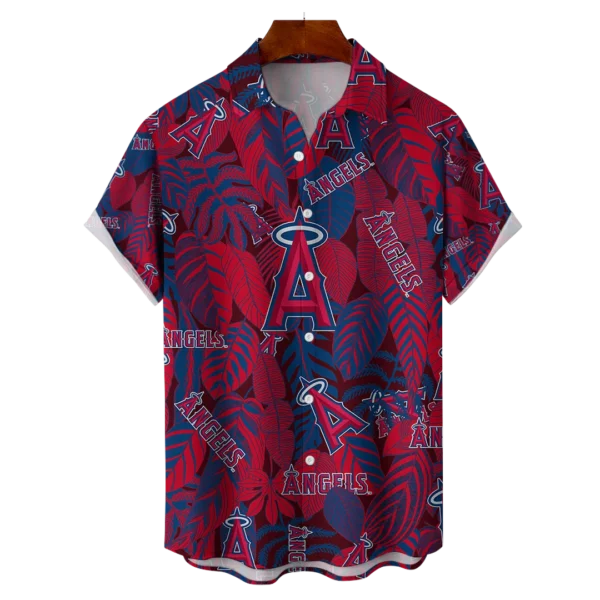 Los Angeles Angels MLB Tropical Leaves Hawaiian Shirt