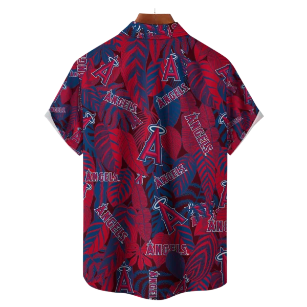 Los Angeles Angels MLB Tropical Leaves Hawaiian Shirt - Image 2