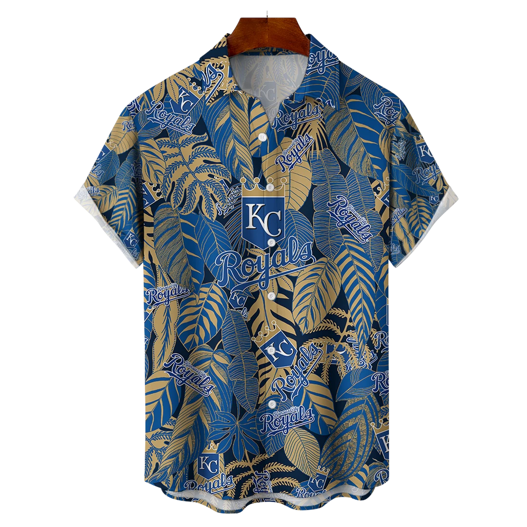 Kansas City Royals MLB Tropical Leaves Hawaiian Shirt