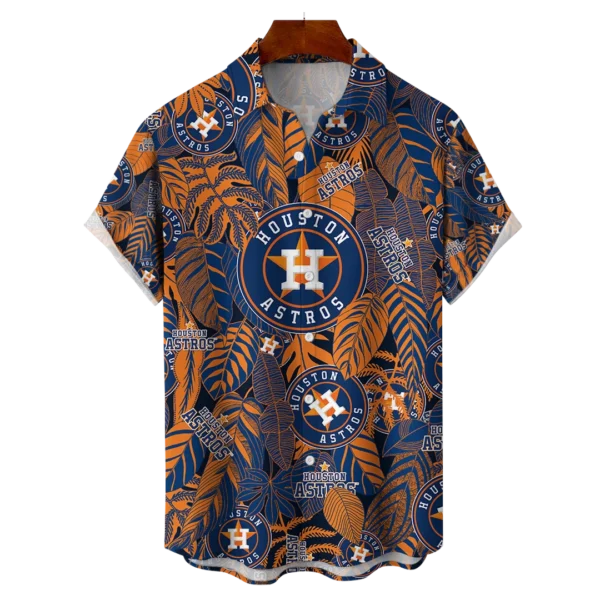 Houston Astros MLB Tropical Leaves Hawaiian Shirt