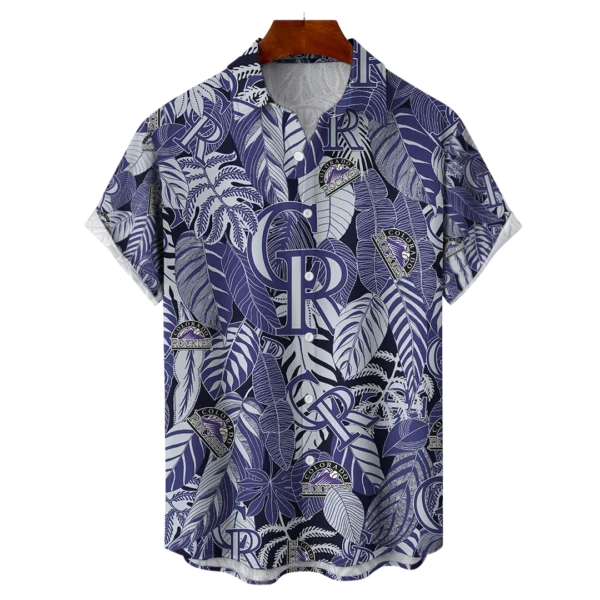 Colorado Rockies MLB Tropical Leaves Hawaiian Shirt