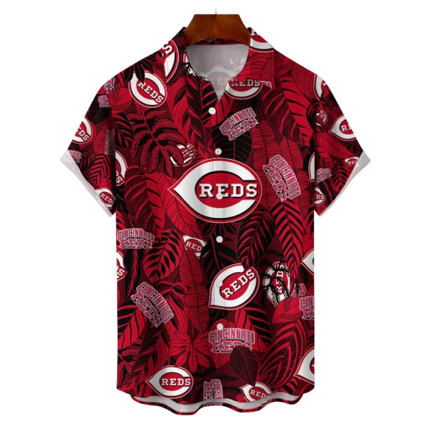 Cincinnati Reds MLB Tropical Leaves Hawaiian Shirt
