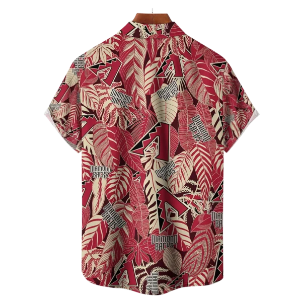 Arizona Diamondbacks MLB Tropical Leaves Hawaiian Shirt - Image 2