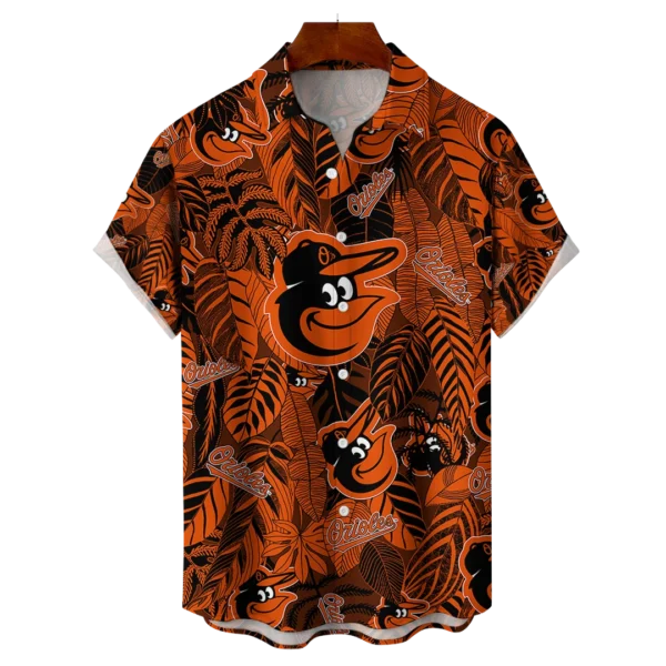Baltimore Orioles MLB Tropical Leaves Hawaiian Shirt