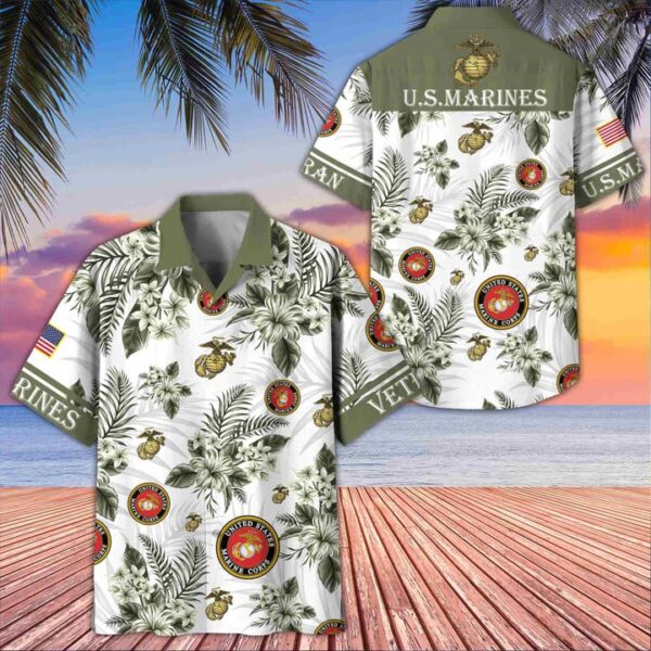 Premium US  Marines 2 Veterans Hawaiian Shirt Gifts For US Veterans Gifts On Memorial Day Father's Day Armed Forces Day Veterans Day