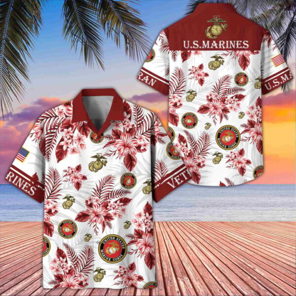 Premium US  Marines Veterans Hawaiian Shirt Gifts For US Veterans Gifts On Memorial Day Father's Day Armed Forces Day Veterans Day