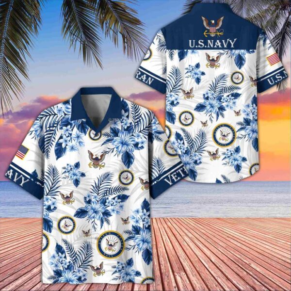 Premium US  Navy Veterans Hawaiian Shirt Gifts For US Veterans Gifts On Memorial Day Father's Day Armed Forces Day Veterans Day