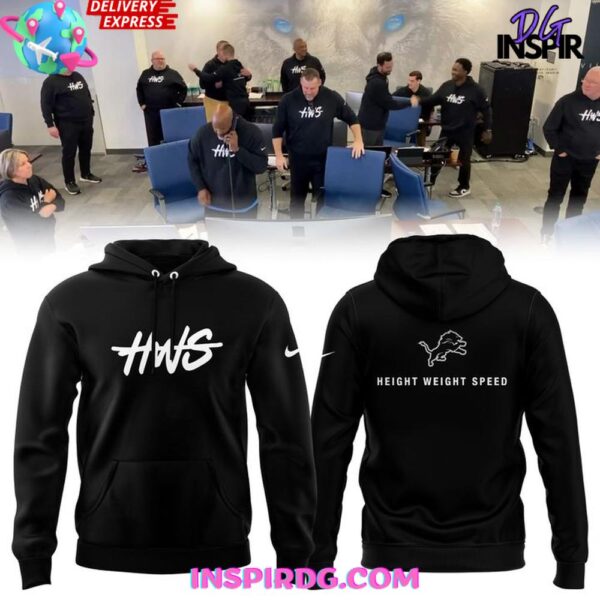 Detroit Lions Height Weight Speed 2025 Black Hoodie