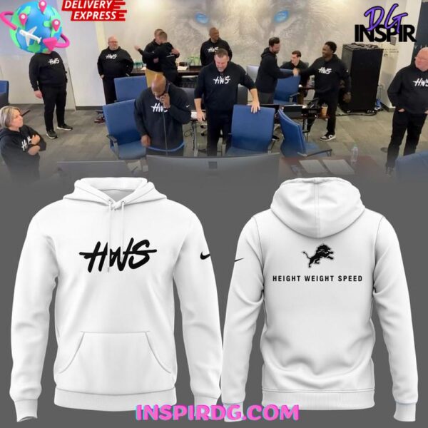 Detroit Lions Height Weight Speed 2025 White Hoodie