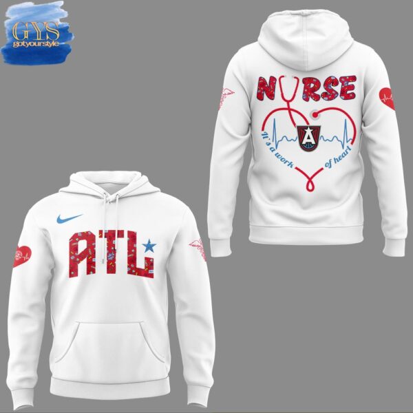 Atlanta Dream Nurses Night White Hoodie - Image 2