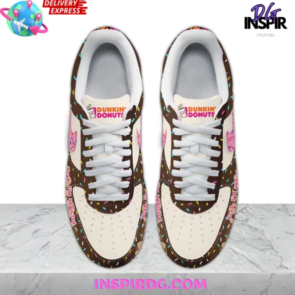 Addicted to Dunkin Donuts Drip Air Force 1 Sneakers - Image 4