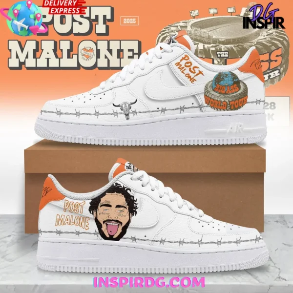 Post Malone Big Ass World Tour 2025 Air Force 1 Sneakers