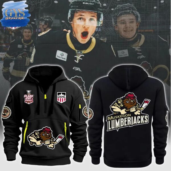 Muskegon Lumberjacks 2025 Clark Cup Playoffs Quarter Zip Hoodie