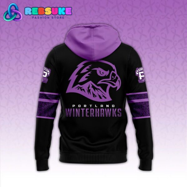 Portland Winterhawks Fight Cancer Hoodie Set - Image 3