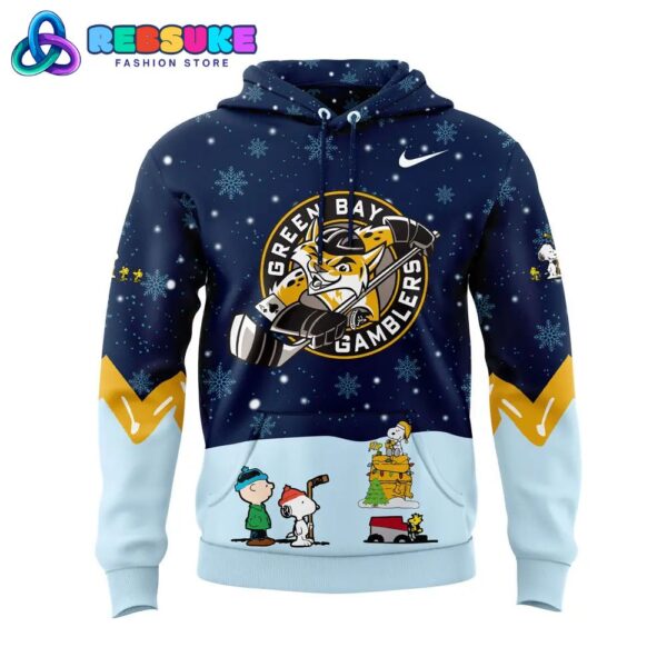 Green Bay Gamblers Peanuts and Snoopy Night Hoodie Set - Image 2