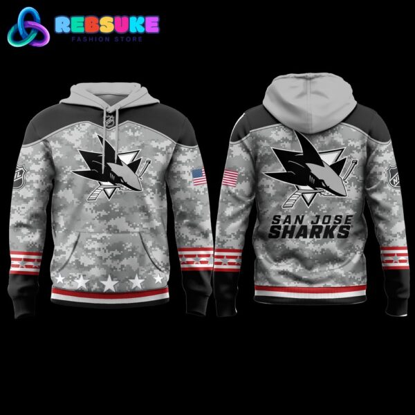 San Jose Sharks 2024 Military Appreciation Hoodie Set - Image 2