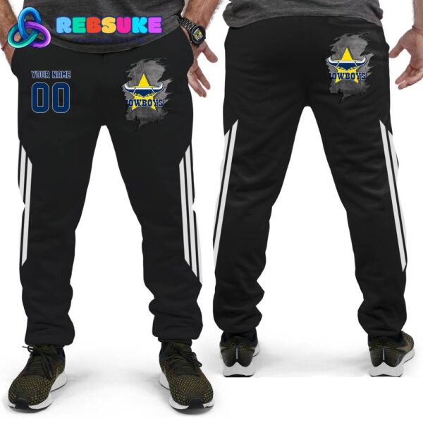 North Queensland Cowboys NRL Customized Combo Hoodie, Pants - Image 3